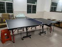 双鱼（DOUBLE FISH）专业乒乓球桌标准比赛训练室内家用训练球桌可折叠式乒乓球台案子 2028H 18MM黑色面板/有轮可折叠 实拍图