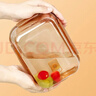 希乐扣Cilock耐热玻璃饭盒上班族带饭冰箱保鲜盒微波加热餐盒 琥珀中长分隔700 实拍图