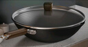 神田炒锅老式铁锅窒化熟铁日本进口炒菜锅物理无涂层不生锈 33cm 带盖 实拍图
