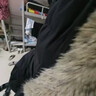 FDR旗舰店 R字毛领连帽羽绒服男女秋冬季加厚保暖面包服外套 黑色（沙色毛领升级版） [可拆卸毛领] L 实拍图