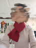 帕罗（PALUOPO）【新年礼】秋冬加厚围巾女100%山羊绒斜纹移针提花围脖保暖御寒 大红夹花 66*12 实拍图