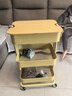宜家（IKEA）拉斯克家居小推车置物架移动茶水咖啡桌客厅厨房收纳架 米色黄色带盖大号 35*45*77cm 实拍图