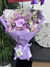 艾斯维娜鲜花速递向日葵混搭花束生日礼物全国同城配送 紫玫瑰混搭花束 实拍图