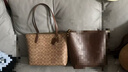 蔻驰（COACH）【品牌直供】女士大号单肩手提托特包棕黄拼棕色CBT20新年礼物 实拍图