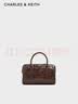 CHARLES&KEITH多背法链条手提包波士顿包生日礼物送女友CK2-30151559 Distressed Coffee咖啡色 S 实拍图