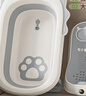 世纪宝贝（babyhood）小狮子浴盆 婴儿洗澡盆宝宝折叠盆 加大加厚带浴架 电子感温款 实拍图