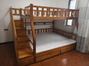 临稚胡桃木 儿童上下床实木高低床双层床上下铺床两层木床子母床 梯柜款 上铺宽1.6米下铺宽1.8米 实拍图
