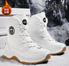雪中飞雪地靴男女款2025冬季东北加绒加厚保暖高帮抗寒情侣棉鞋 白色 41 实拍图