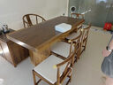 赣津胡桃木茶桌椅组合客厅实木大板茶桌茶台一体桌家用原木整板泡茶台 2.2米茶桌+1官帽椅+4月牙椅+边柜 实拍图