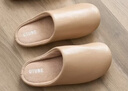 优调棉拖鞋女高级感轻奢居家保暖地板静音防滑皮拖鞋男冬 奶茶色38-39 实拍图