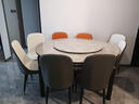 梓屋餐桌家用加厚岩板餐桌椅组合方圆两用餐桌813#1.35米桌+101皮椅*8 实拍图