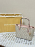 MICHAEL KORS迈克高仕 MK Jet Set  travel 女士迷你老花托特包 菜篮子 香草白/浅粉色 640 迷你 实拍图