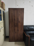 易宝林衣柜现代简约翻开门大衣柜胡桃色板式衣柜卧室家用出租房挂衣柜子 80CM胡桃色丨两门+送货上门 实拍图