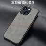 世咏 适用苹果13手机壳 iphone13保护套镜头全包硅胶软边防摔超薄简约时尚皮纹壳男女款 暗夜绿 实拍图