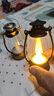 【露营灯】创意复古手提小夜灯网红迷你氛围小马灯桌面摆拍油灯 【黑色+金色】2个装 实拍图