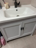 溪涧亭新款太空铝落地柜卫生间洗手盆洗脸盆柜组合陶瓷洗漱台阳台一体盆 皓月白(洗手盆)落地柜80CM 包含五金(不含镜子) 实拍图