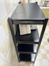 美亿莱 厨房置物架落地不锈碳钢家用微波炉收纳储物架烤箱架子多层 【3层碳钢加厚】长40宽30高80 实拍图