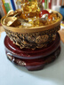 缤越铜聚宝盆摆件实心纯黄铜五福聚宝盆黄铜米缸摆件客厅办公室摆件 实拍图