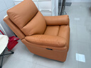 左右沙发功能皮感科技布单人沙发单椅DZY6010手动带摇转 暮光橙31055 实拍图
