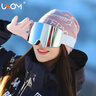 USOM滑雪镜双层防雾防紫外线 高山滑雪护目镜可卡近视UF035:白水银 实拍图