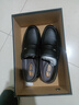 蜻蜓牌【100%全牛皮】男士皮鞋商务休闲真皮防滑软底软面中老年爸爸鞋真皮透气套脚舒适耐磨真皮百搭鞋子 黑色 39 实拍图