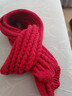 百搭韩版针织毛线红色围巾女2024圣诞冬季高级感新年礼物情侣围脖 针织围巾-酒红色-1个装-保暖 1 实拍图
