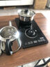 心怡君【今日顺丰速发】功夫茶桌泡茶桌一体家用烧水简约茶几阳台泡茶台 底部上水【胡桃色+不锈钢壶】 长120宽55高60cm丨赠电磁炉+茶具 实拍图