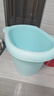 日康（rikang）泡澡桶 婴儿洗澡盆 儿童洗澡桶 浴缸浴桶赠浴凳 蓝色 X1001-1 实拍图