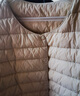 鸭鸭（YAYA）佟丽娅同款轻薄羽绒服女新款冬季短款圆领内胆修身时尚薄外套男 米白色【女款无领】 L 【建议100-115斤】 实拍图