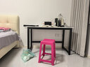 馨美凯电脑桌台式家用简易书桌办公桌简约现代工作台租房卧室学习写字桌 【单桌1.6cm厚桌面】黑架+暖白色 长120cm*宽60cm*高74cm 实拍图
