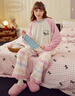 果壳（Gukoo）睡衣女冬季史努比联名毛绒保暖插肩袖格子裤女家居服套装可外穿D 橡皮粉套装 S 实拍图