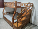 临稚胡桃木 儿童上下床实木高低床双层床上下铺床两层木床子母床 梯柜款 上铺宽1.3米下铺宽1.5米 实拍图