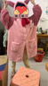 红豆居家（Hodohome）儿童睡衣女童冬季法兰绒保暖家居服女孩加绒加厚睡袍浴袍700粉165 实拍图