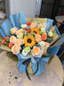 艾斯维娜鲜花速递向日葵混搭花束生日礼物全国同城配送 向日葵香槟韩式花束 实拍图