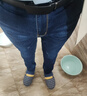真维斯（Jeanswest）牛仔裤男2025秋冬柔软棉弹修身小脚裤潮流时尚印花男长裤中蓝36 实拍图