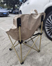 探险者（TAN XIAN ZHE）户外折叠椅露营椅子月亮椅便携折叠桌椅高靠背躺椅小凳子钓鱼椅 经典舒适款卡其【3重绷带加固】 实拍图