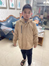 暇步士（Hush Puppies）童装儿童厚风衣冬季新款男女大童纯色摇粒绒外套时尚厚风衣 暖卡其 160 cm 实拍图