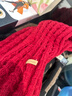 百搭韩版针织毛线红色围巾女2024圣诞冬季高级感新年礼物情侣围脖 针织围巾-酒红色-1个装-保暖 1 实拍图