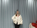 鸭鸭鞠婧祎同款冰淇淋系列羽绒服女短款2025秋冬新款甜美保暖外套XJ 米白色 M (160/84A) 实拍图