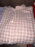 MUJI[自营限定款]女士无侧缝 双层纱织睡衣  软棉棉内衣 粉色格纹 XL 实拍图