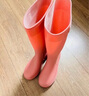 雨鞋女款成人高筒雨靴防滑水鞋长筒防水防臭加绒水靴 棕色 L （39-40） 25CM 实拍图