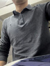 杉杉【100%纯棉】T恤男长袖春秋商务休闲纯色通勤翻领顺滑刺绣打底衫 实拍图