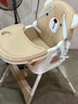 巧乐熊宝宝餐椅可折叠0-6岁婴幼儿童成长吃饭餐桌椅防侧翻多功能学坐椅 可折叠】黄油小熊【万向轮+坐垫+双餐盘+置物篮】 实拍图