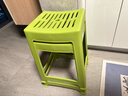 茶花（CHAHUA）塑料凳子时尚创意椅凳加厚方凳弧形塑料条纹高凳可叠加 【绿色】条纹高凳 46.6cm 【1个装】 实拍图