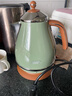 德龙（Delonghi）电热水壶 家用复古304不锈钢烧水电水壶 防干烧自动断电大功率1.7L煮水壶 KBO2001.VGR 橄榄绿礼物 实拍图