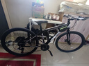 EG7山地自行车成人学生变速越野单车双减震赛车26寸青少年男女 辐条【加厚车轮-加厚车架】黑白 26寸24速【适合：160-180CM】 实拍图