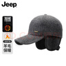 JEEP羊毛呢棒球帽男秋冬季男士中老年户外防寒护耳加厚鸭舌帽毛呢棉帽 实拍图