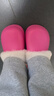 朴西冬季防水可拆卸棉拖鞋女士保暖室内厚底防滑可外穿 树莓红 36-37 实拍图