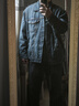 Levi's李维斯25年秋冬新款男士美式复古水洗做旧休闲牛仔夹克外套 中蓝 XL 实拍图