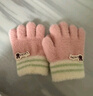 爱宝适婴儿手套秋冬保暖加绒宝宝拼色五指手套儿童分指手套 浅粉兔 2258 实拍图